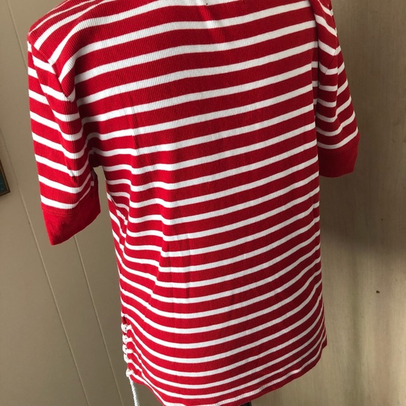 Red stripe women’s top. Light sweater like new - Picture 5 of 6
